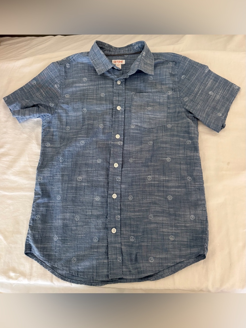 Cat & Jack Blue Short-Sleeve Button-Down Shirt